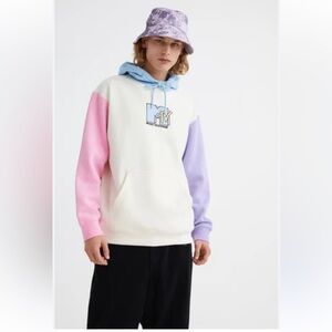 H&M MTV Hoodie with Pink, Blue, and Purple Sleeves